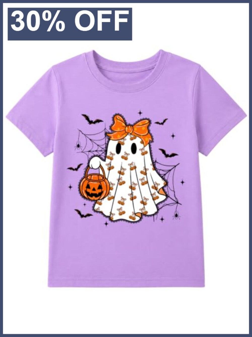 Toddler Halloween Ghost Pumpkin Graphic Tee Shirt Kids 2-7Y